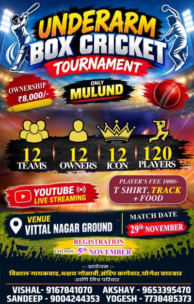 Underarm Box Cricket Tournament